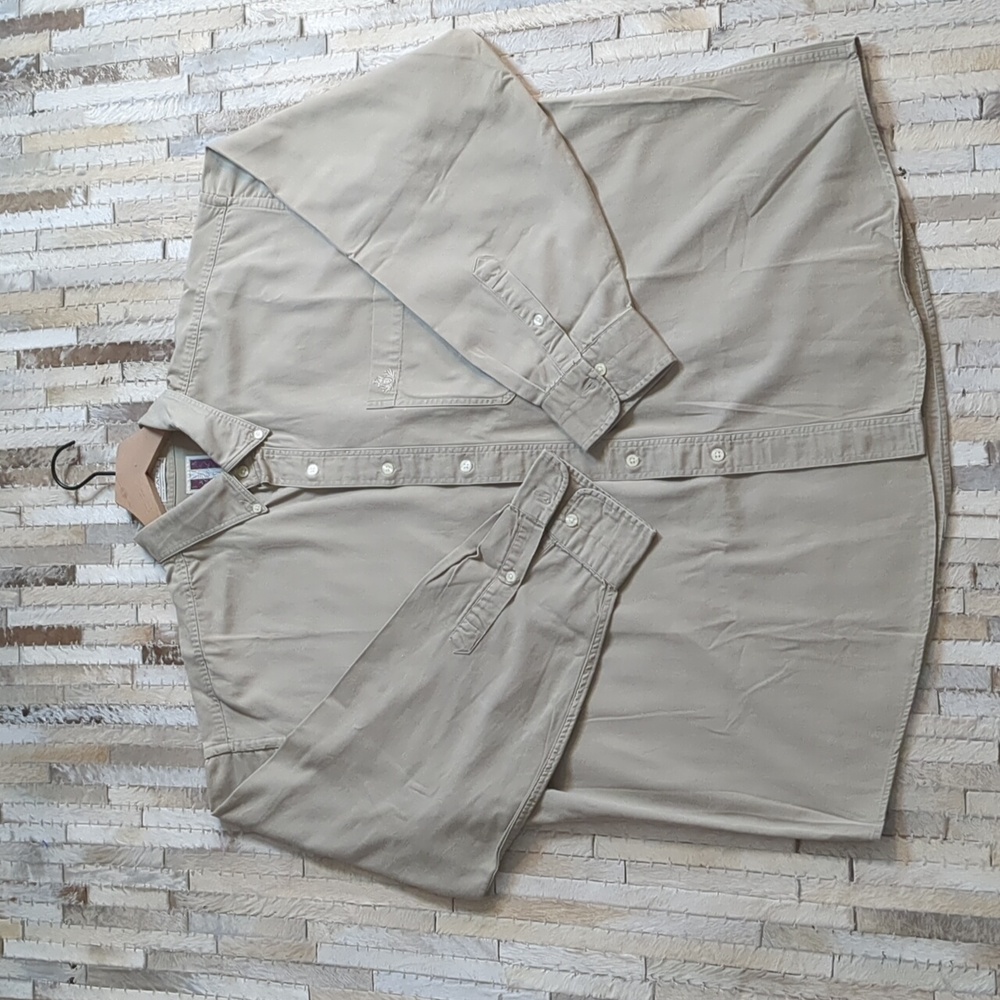 Gant Beige Oxford Long Sleeve Button Down Shirt